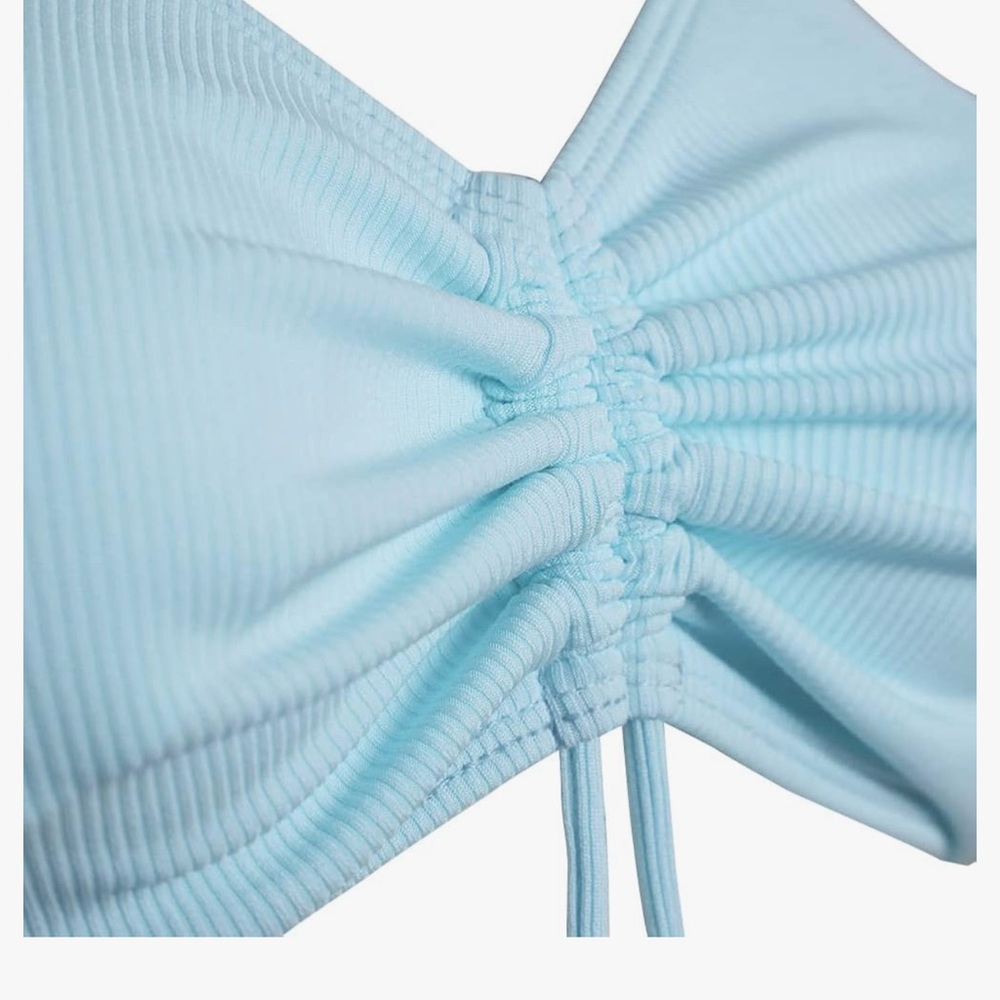 Light Blue Ruched Bikini Set - Picture 4 of 9